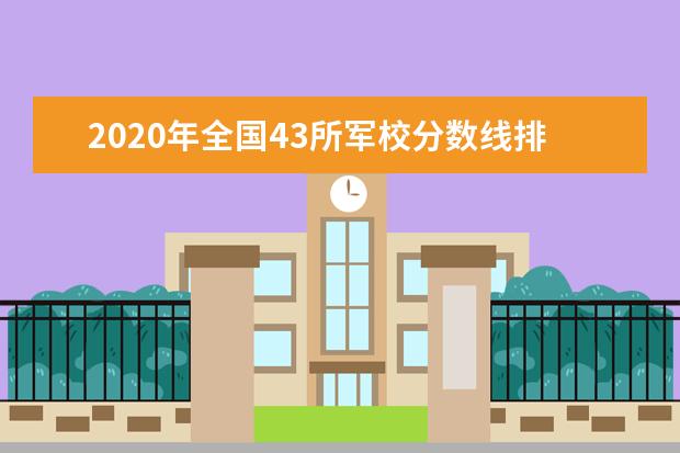 2020年全国43所军校分数线排名