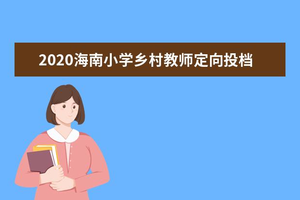 2020海南小学乡村教师定向投档分数线