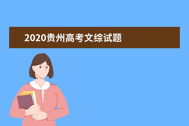 2020贵州高考文综试题