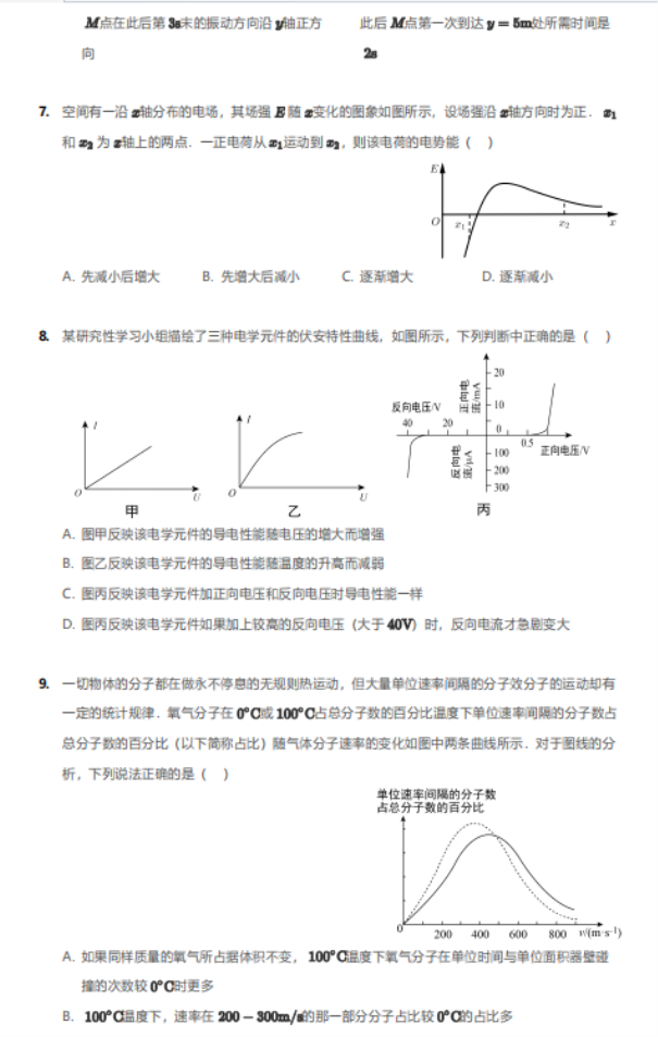 2020届北京市第一中学高三物理一模试题