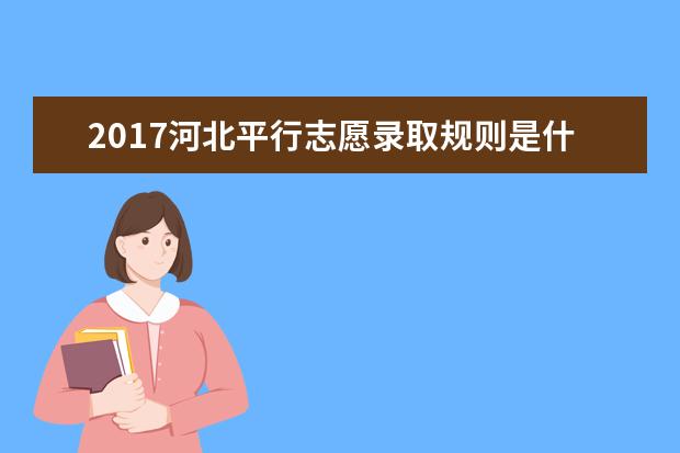 2017河北平行志愿录取规则是什么