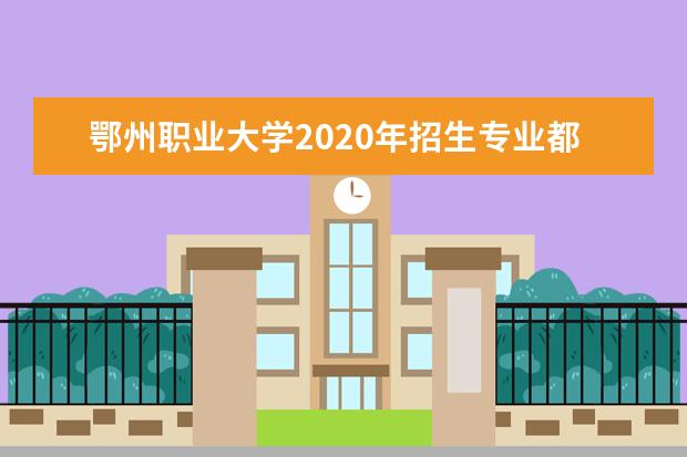 鄂州职业大学2020年招生专业都有哪些
