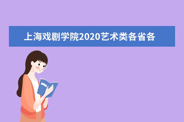 上海戏剧学院2020艺术类各省各专业录取分数线及自划线标准一览表