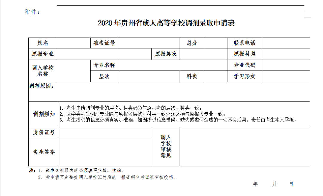 2020年贵州成考高校招生考试申请调剂录取流程