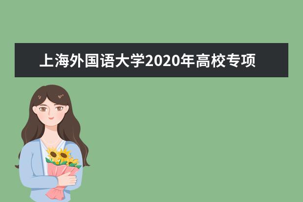 上海外国语大学2020年高校专项计划招生录取办法是什么？