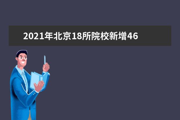 2021年北京18所院校新增46个高职专业