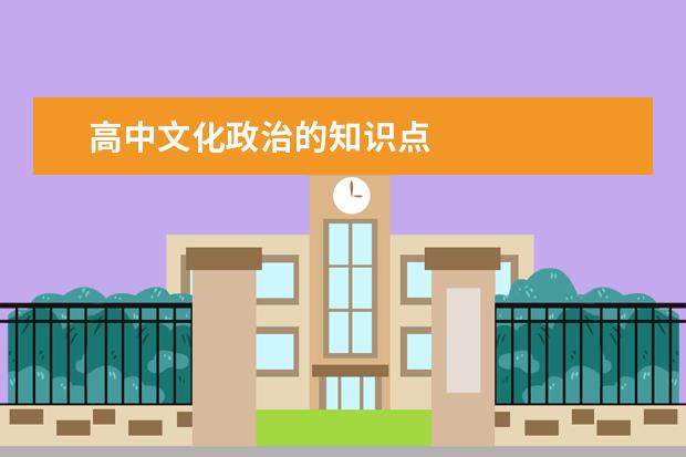 高中文化政治的知识点