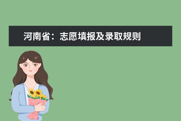 河南省:志愿填报及录取规则