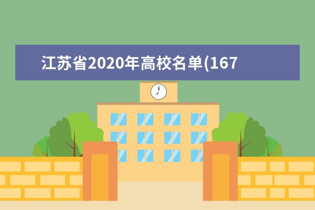 江苏省2020年高校名单(167所)