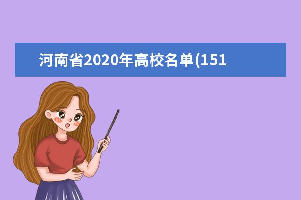 河南省2020年高校名单(151所)