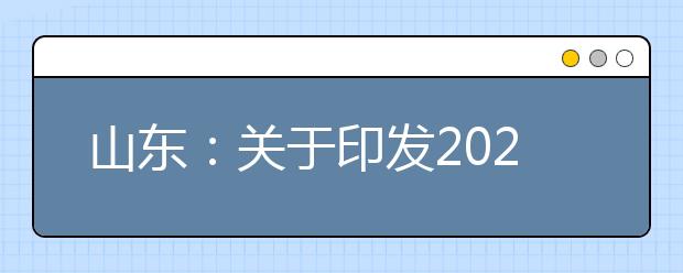 山东：关于印发2020年普通高校招生夏季考试和录取工作实施方案的通知