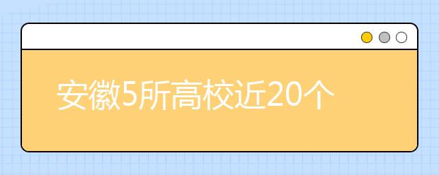 安徽5所高校近20个专业列入一本招生