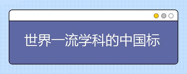 世界一流学科的中国标准是什么