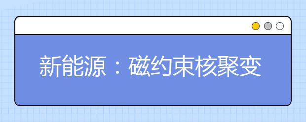 新能源：磁约束核聚变