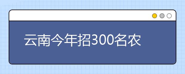 云南今年招300名农村定向免费医学生