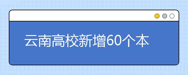 云南高校新增60个本科专业  今年起招生