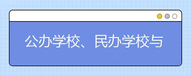 公办学校、民办学校与独立学院