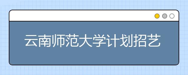 云南师范大学计划招艺术类专业生810人 19日开始报名