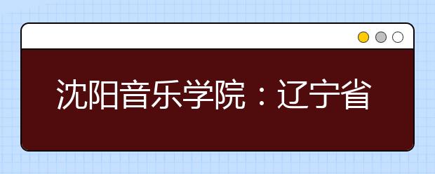 沈阳音乐学院：辽宁省2011年艺术类统考音乐舞蹈类信息确认