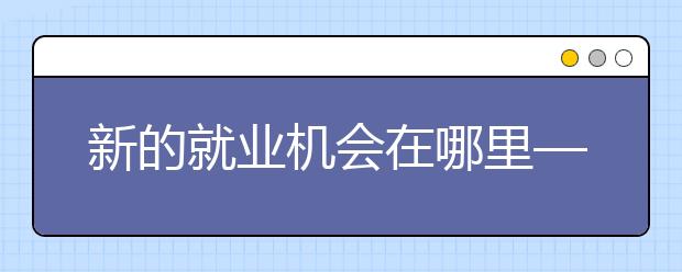 新的就业机会在哪里——基于一线调查得出确切分析