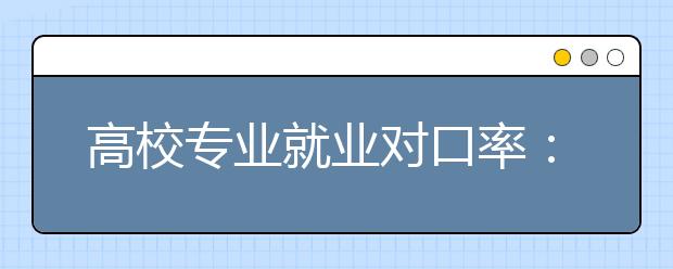 高校专业就业对口率：财会类最高生物工程垫底