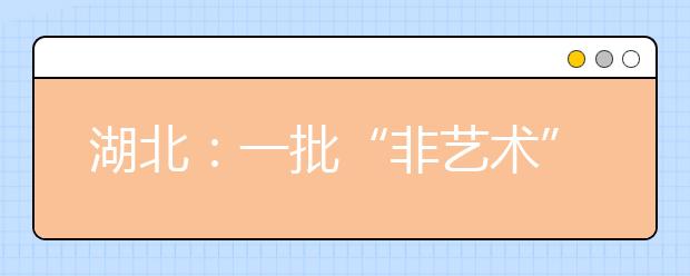 湖北：一批“非艺术”专业明年将退出艺考