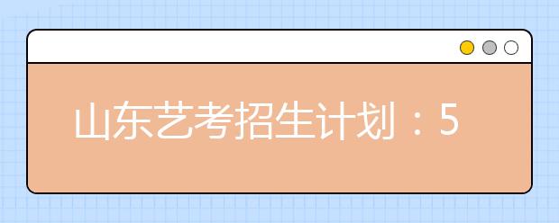 山东艺考招生计划：500多所省外高校招生