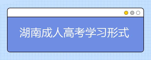 湖南成人高考学习形式