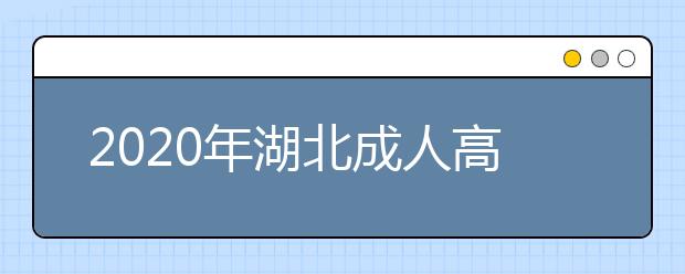 2020年湖北成人高考指导报名入口(点击报名)