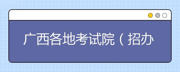 广西各地考试院（招办）及院校咨询电话