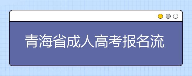 青海省成人高考报名流程图