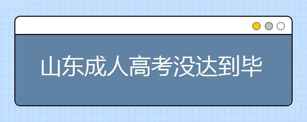 山东成人高考没达到毕业要求怎么办