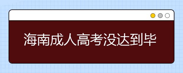 海南成人高考没达到毕业要求怎么办