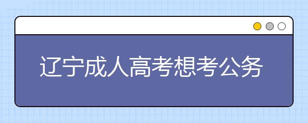 辽宁成人高考想考公务员选哪个专业好