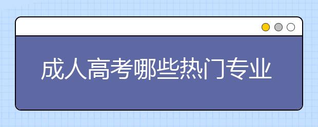 成人高考哪些热门专业适合报考公务员？