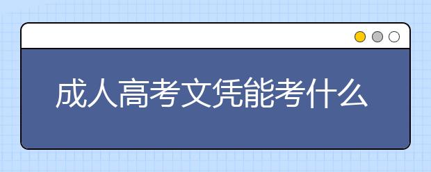 成人高考文凭能考什么证?