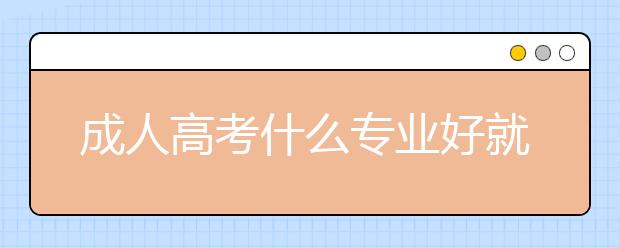 成人高考什么专业好就业? 2019年成人高考热门专业有哪些?