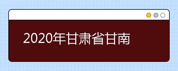 2020年甘肃省甘南藏族自治州成人高考报名官方网站