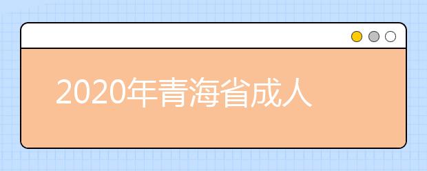 2020年青海省成人高考报名官方网站汇总