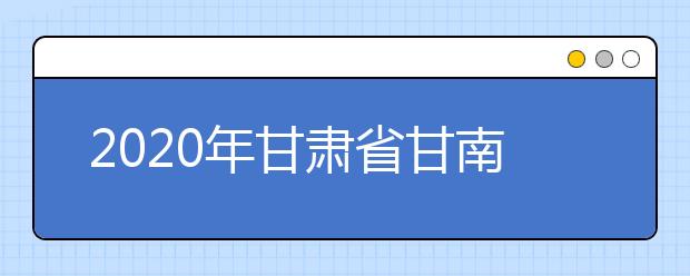 2020年甘肃省甘南藏族自治州成人高考报名官方网站