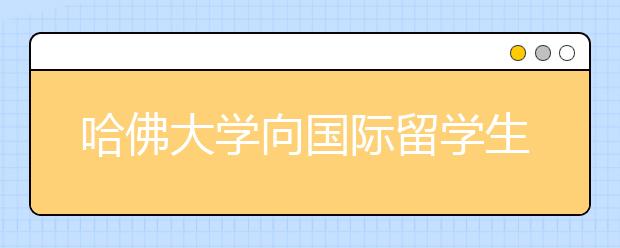 哈佛大学向国际留学生提供奖学金吗？