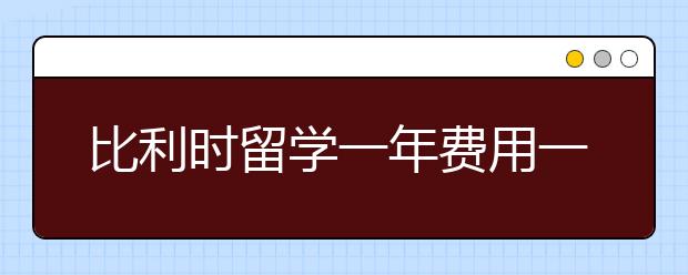 比利时留学一年费用一览表