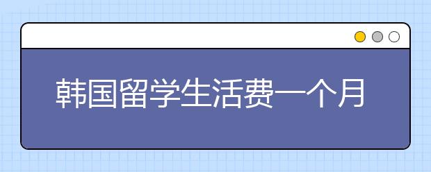 韩国留学生活费一个月多少钱