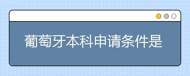 葡萄牙本科申请条件是什么