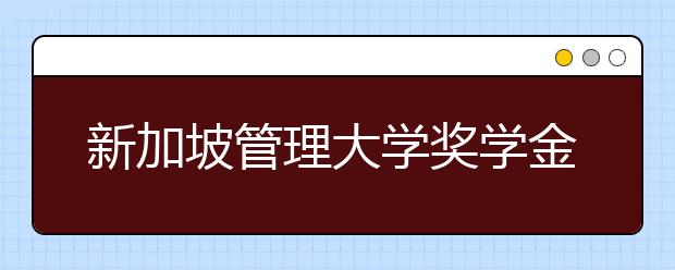 新加坡管理大学奖学金申请条件