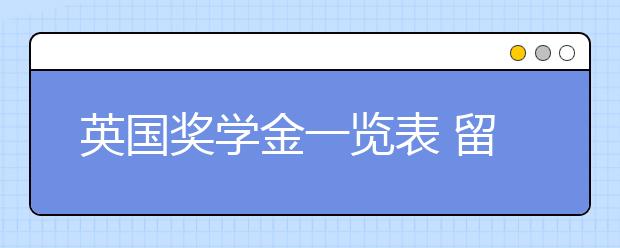 英国奖学金一览表 留学生申请奖学金要满足哪些要求