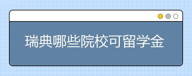 瑞典哪些院校可留学金融类专业硕士