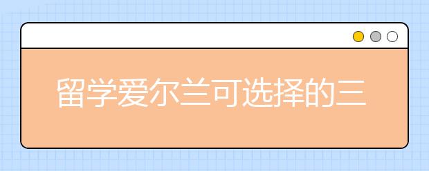 留学爱尔兰可选择的三大热门专业领域