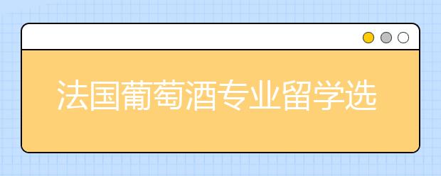 法国葡萄酒专业留学选择哪所大学