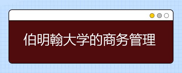 伯明翰大学的商务管理专业如何